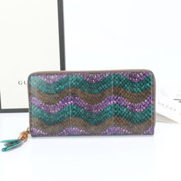 Gucci Bamboo Tassel Python Leather Long Wallet EEE - Picture 1 of 9